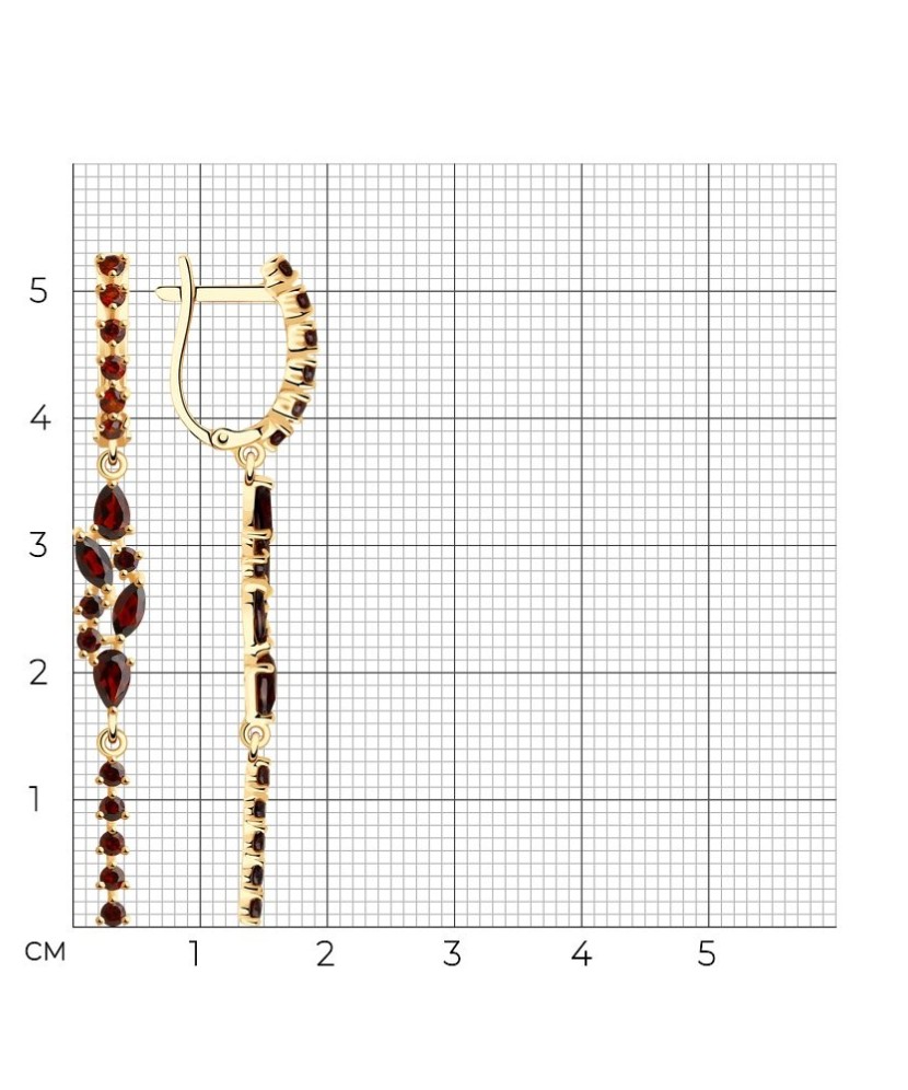 Zelta auskari ar granātiem - Zelta Auskari - Goldinga