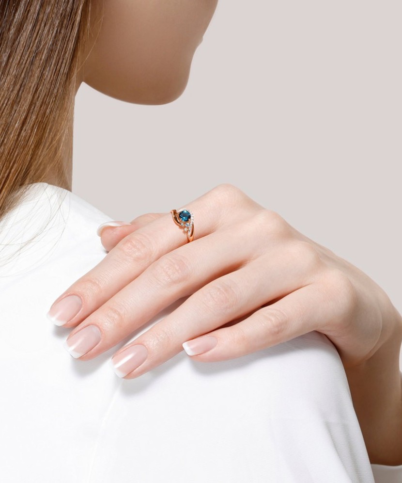 Zelta gredzens ar topāziem un cirkonijiem - Zelta Gredzeni - Goldinga