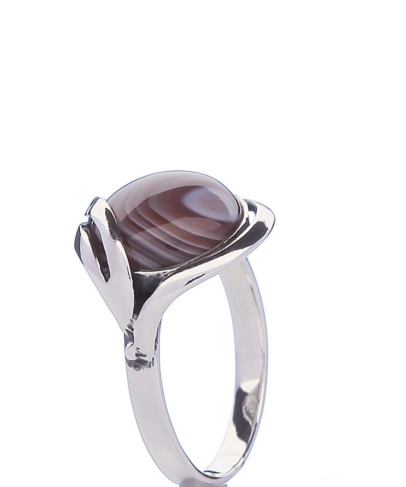 Sudraba gredzens ar ahātu - Sidabriniai žiedai - Goldinga