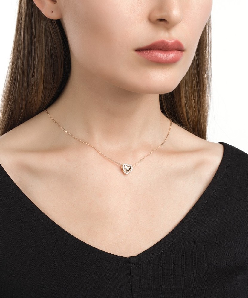 Divdaļīgs zelta piekariņš ar cirkonijiem "Sirsniņa" - Zelta Kuloni - Goldinga