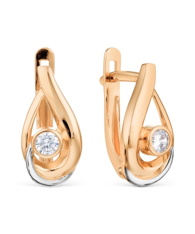 Auksiniai auskarai su cirkoniu - Auksiniai auskarai - Goldinga