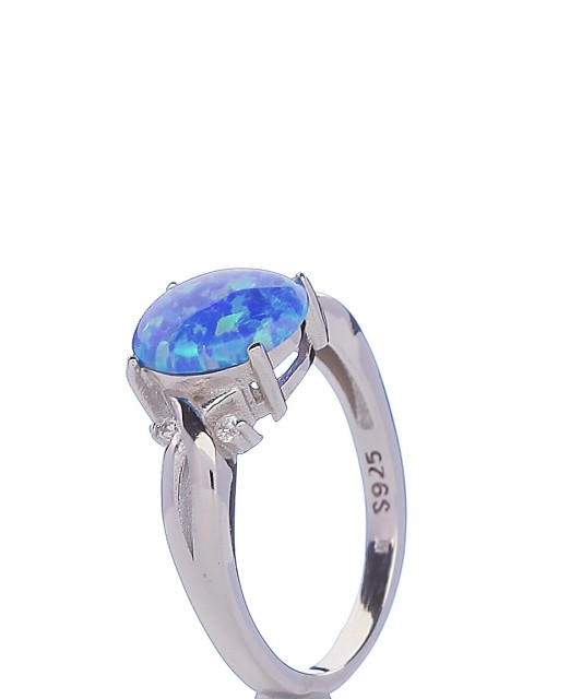 Sidabrinis žiedas su sint. opalu - Sidabriniai žiedai - Goldinga