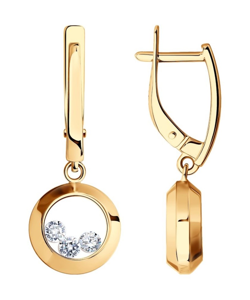 Auksiniai auskarai su cirkoniu - Auksiniai auskarai - Goldinga