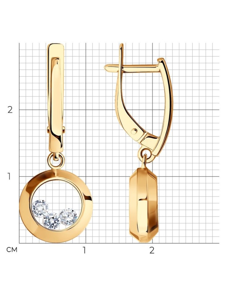 Auksiniai auskarai su cirkoniu - Auksiniai auskarai - Goldinga