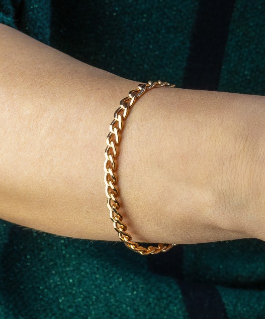 Zelta rokassprādze "Curb" - Zelta rokassprādzes - Goldinga