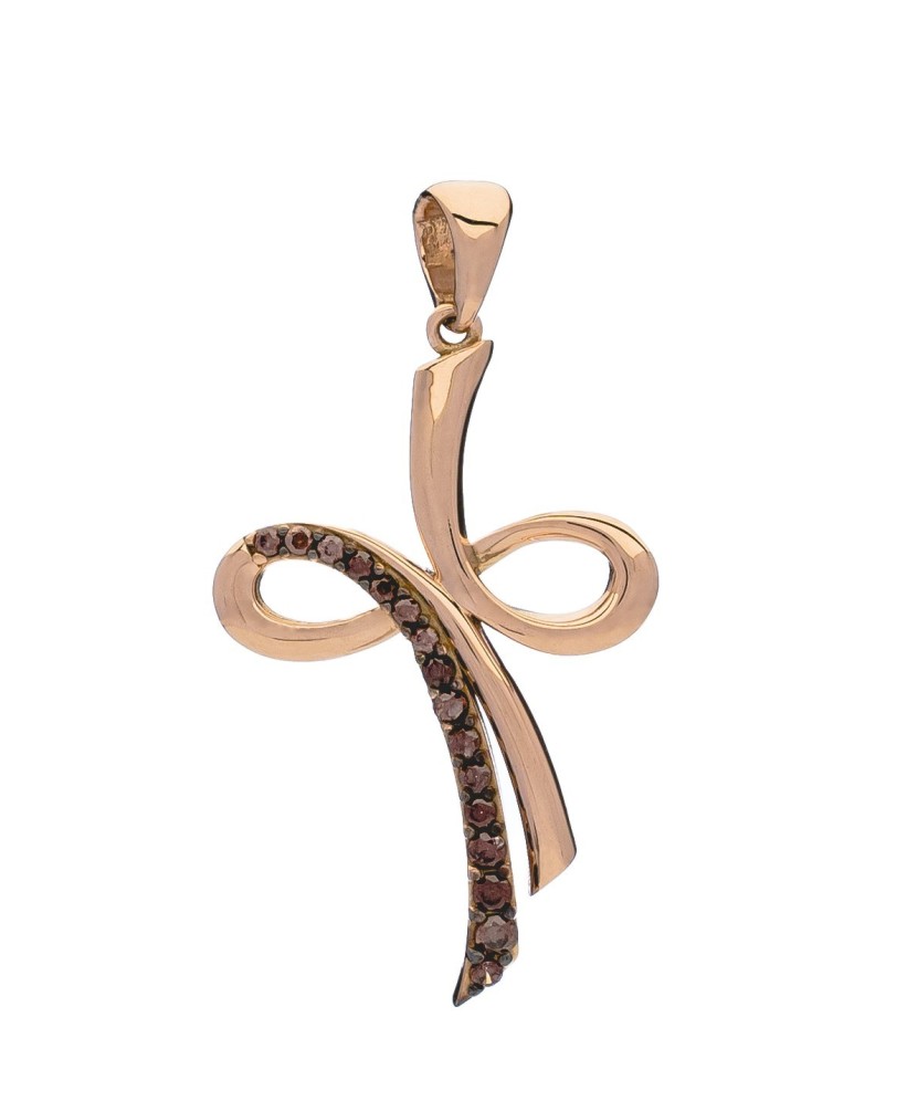 Золотая подвеска с дымчатыми топазами