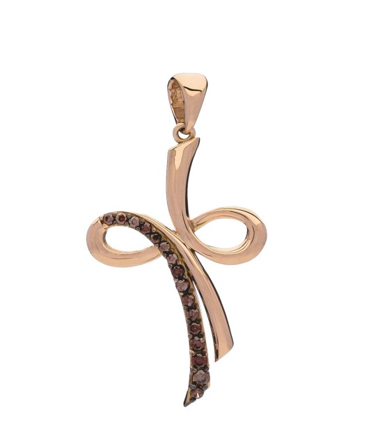 Золотая подвеска с дымчатыми топазами