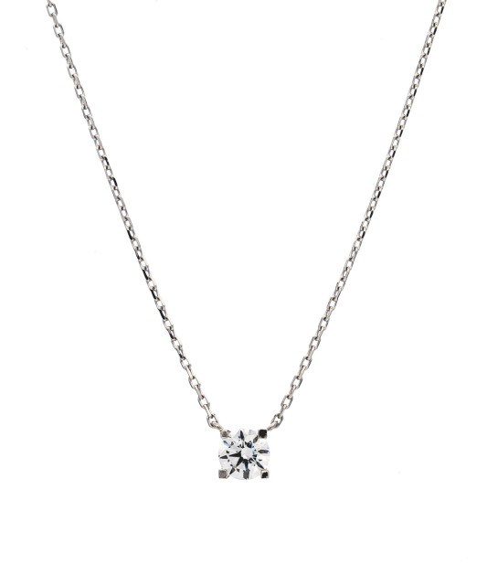 Цепочка из белого золота с подвеской из циркона