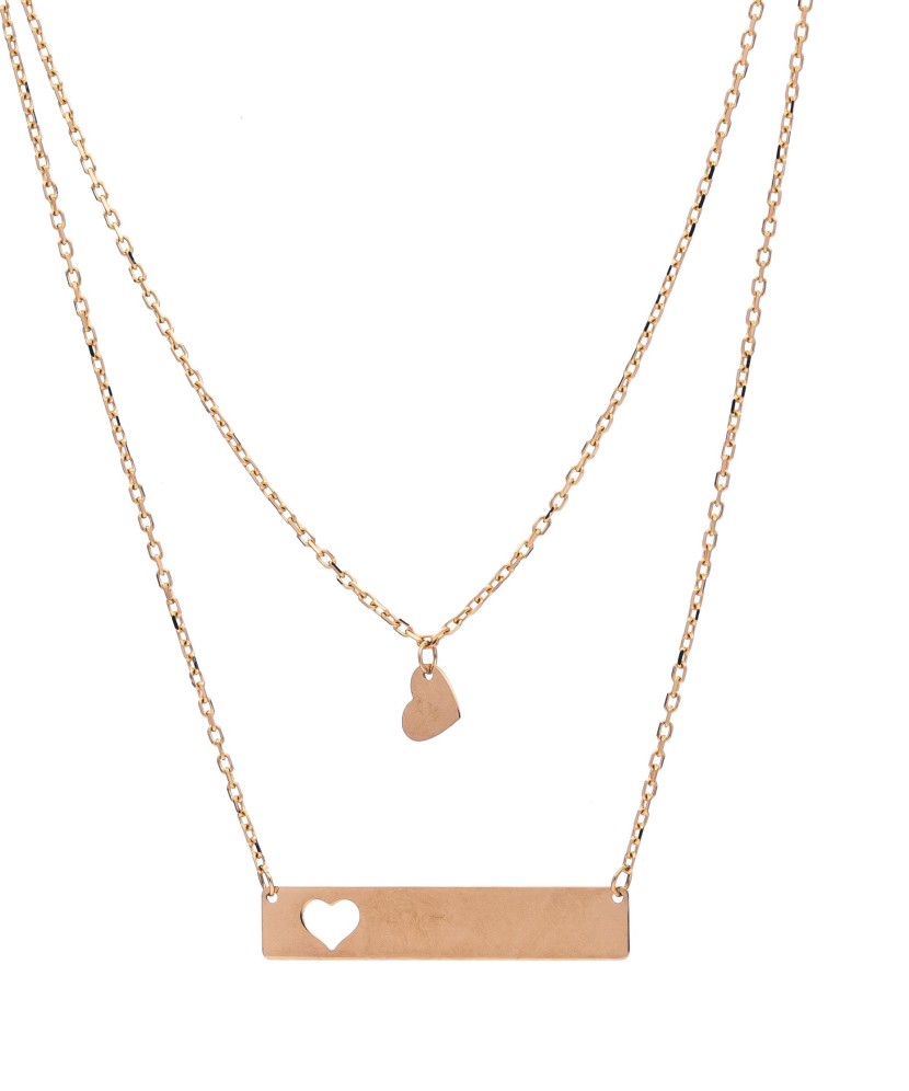 Двойная золотая цепочка с подвесками