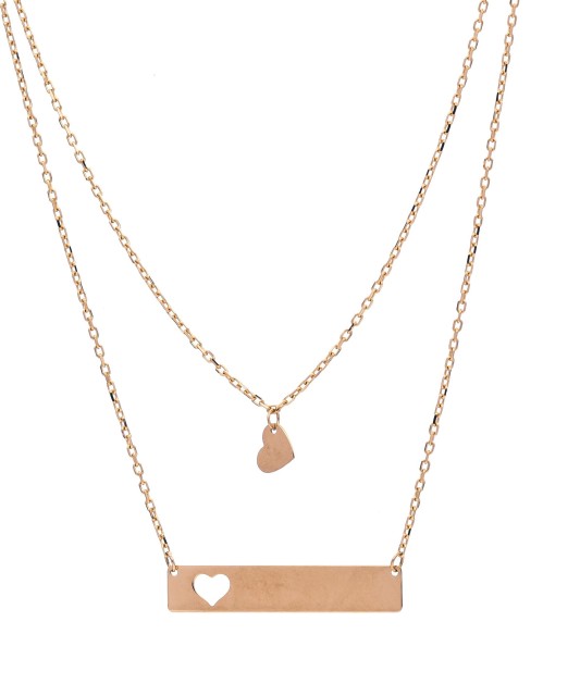 Двойная золотая цепочка с подвесками