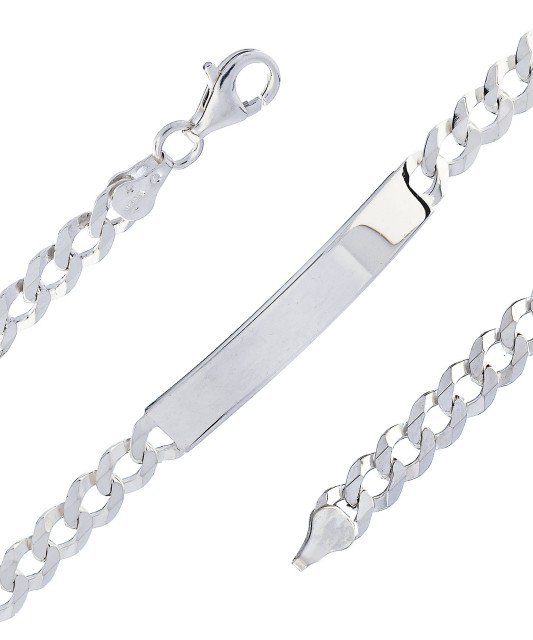 Sudraba rokassprādze ar plāksnīti "Curb" - sudraba rokassprādzes - Goldinga