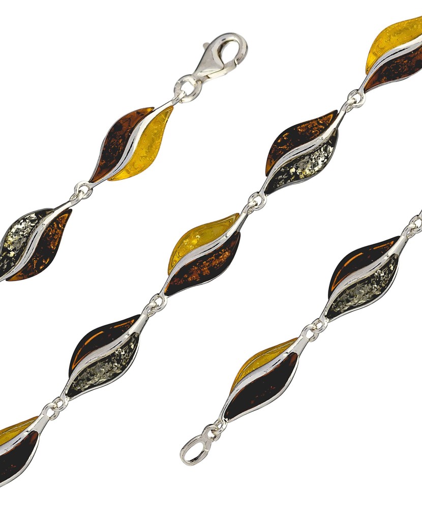 Sidabrinė apyrankė su gintaru  - Goldinga