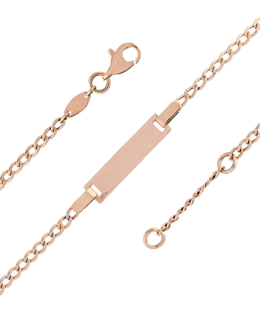 Zelta bērnu rokassprādze ar plāksnīti - Zelta rokassprādzes - Goldinga