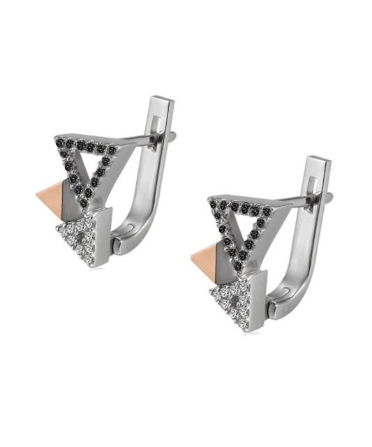 Apzeltīti sudraba auskari ar cirkonijiem - Sudraba Auskari - Goldinga