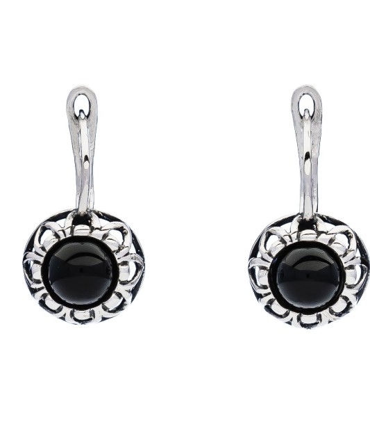 Sudraba auskari ar oniksu - Sudraba Auskari - Goldinga