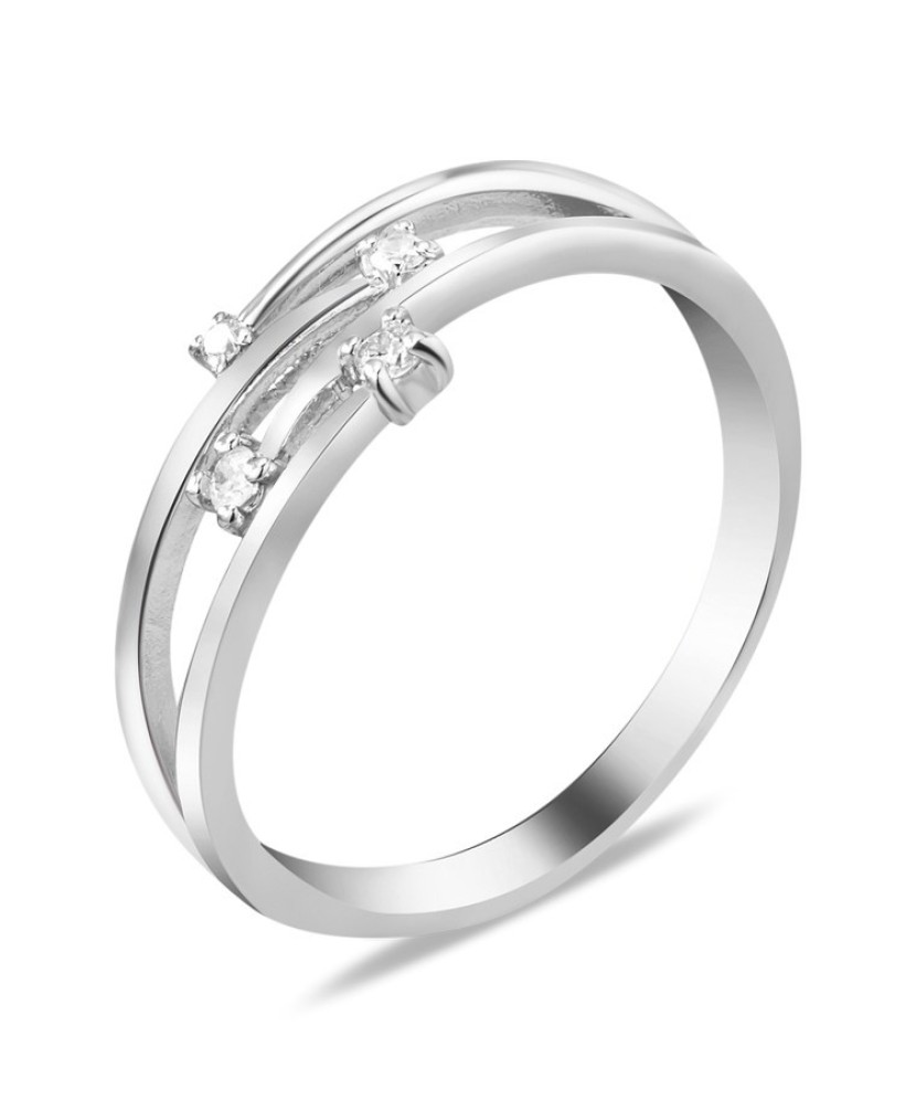 Серебряное кольцо с бриллиантами