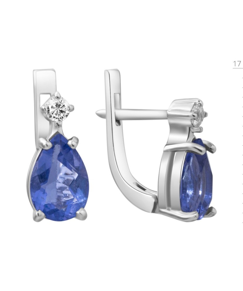 Sidabriniai auskarai su fluoritu ir cirkoniu - Sidabriniai auskarai - Goldinga