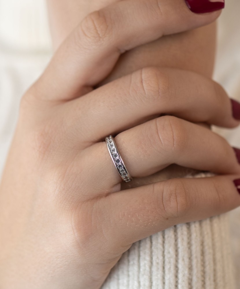 Sudraba gredzens ar cirkonijiem - Sidabriniai žiedai - Goldinga