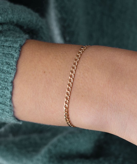 Zelta rokassprādze "Curb" - Zelta rokassprādzes - Goldinga