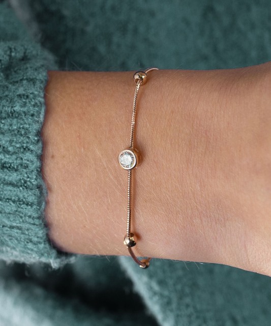 Zelta rokassprādze ar cirkonijiem - Zelta rokassprādzes - Goldinga