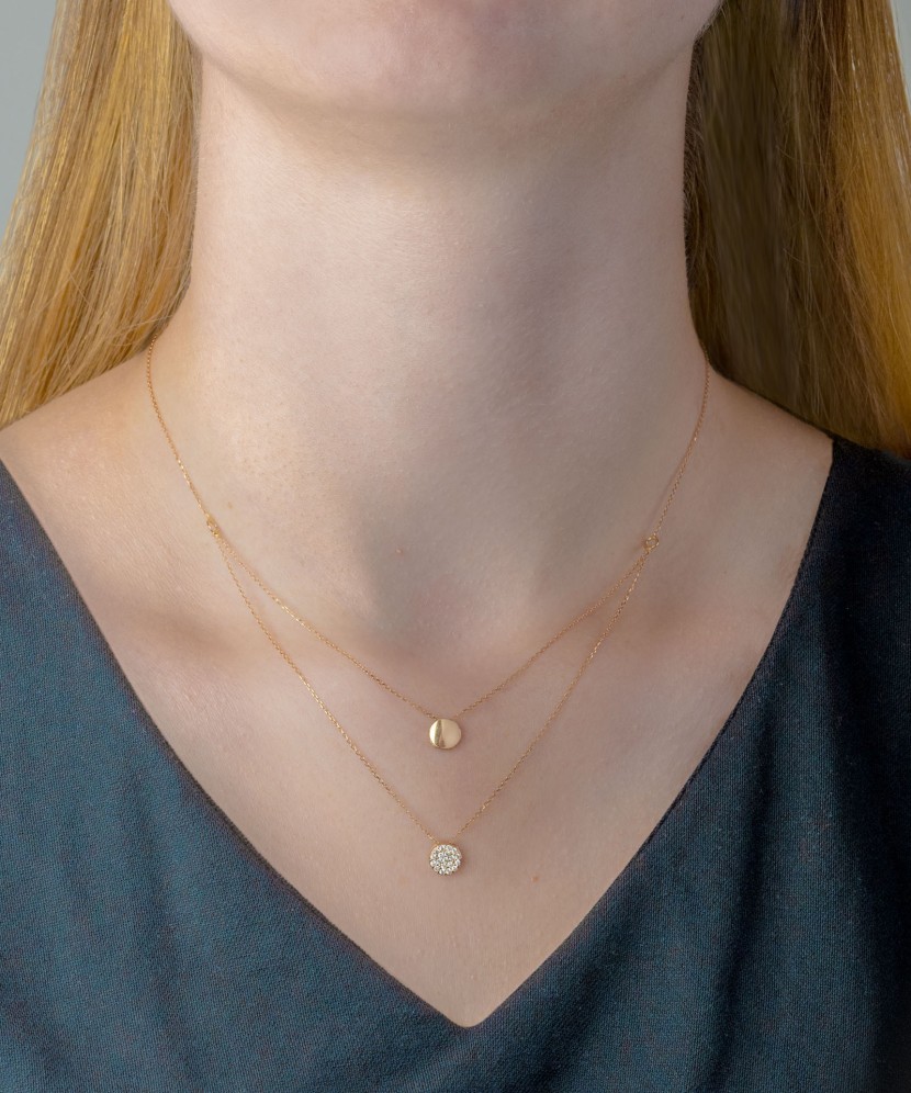 Zelta Ķēdīte Ar Cirkonija Piekariņu - Zelta ķēdītes ar piekariņiem - Goldinga