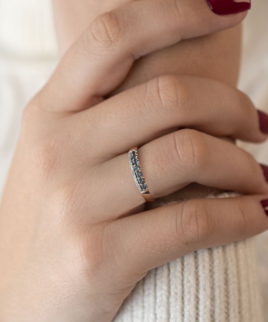 Кольцо из золота с лондон топазом и бриллианты