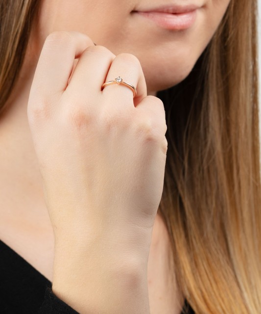 Zelta gredzens ar briljantu - Žiedai su brangakmeniais - Goldinga