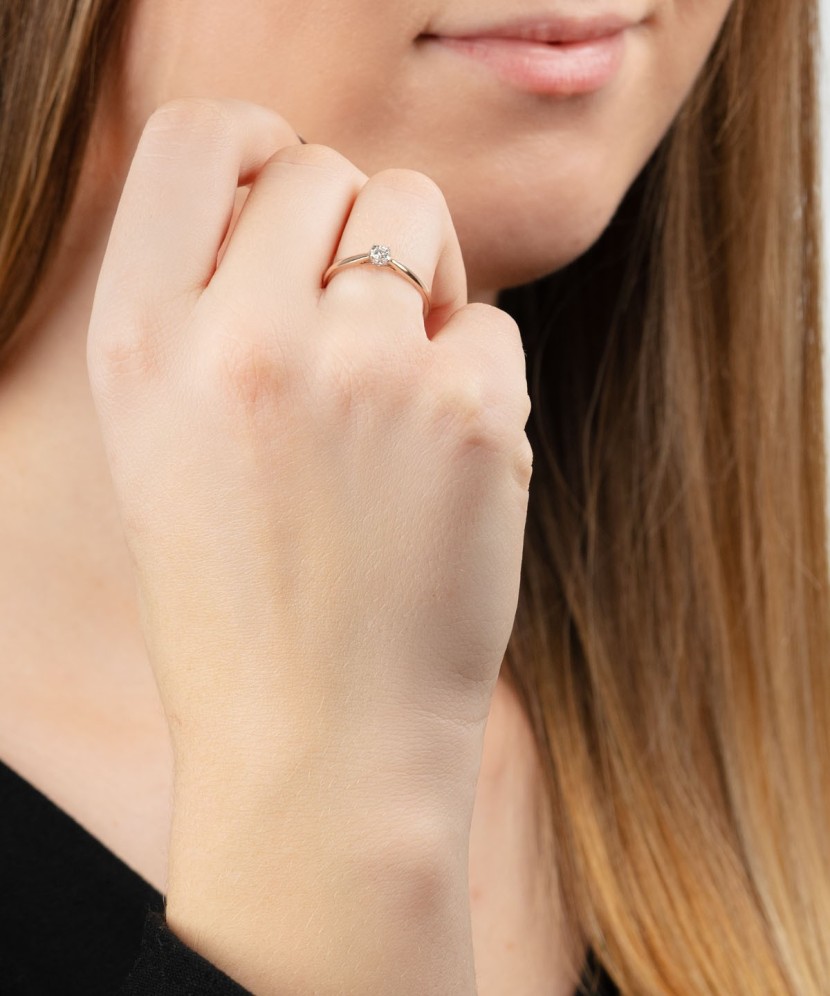 Zelta gredzens ar briljantu - Žiedai su brangakmeniais - Goldinga