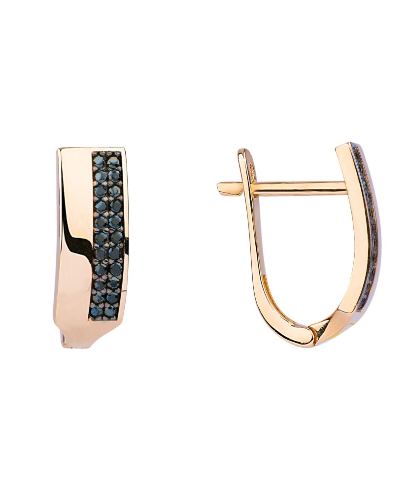 Золотые серьги с цирконами