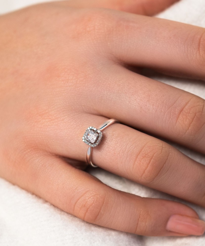 Baltā zelta gredzens ar briljantiem - Goldinga