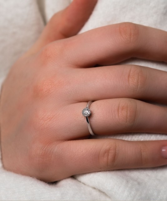 Baltā zelta gredzens ar dimantiem - Goldinga