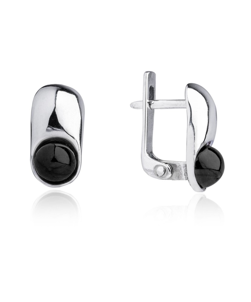 Sudraba auskari ar oniksu