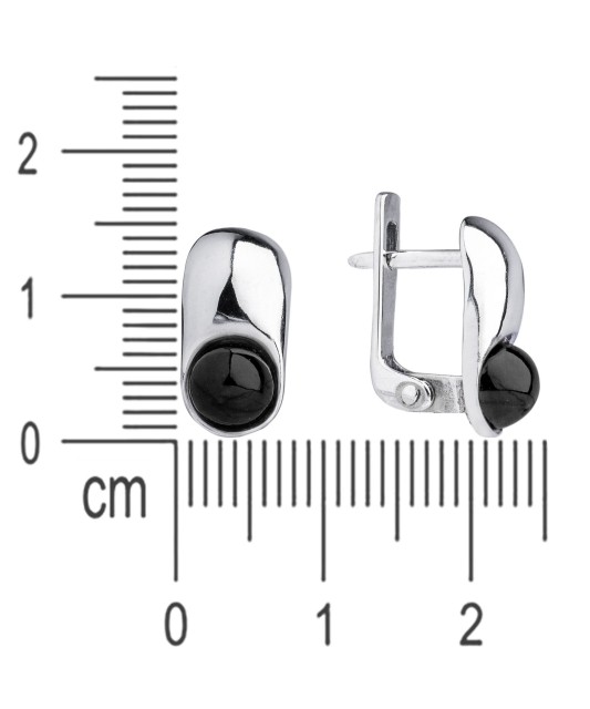 Sudraba auskari ar oniksu