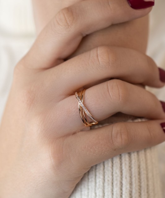 Zelta gredzens ar cirkonijiem - Goldinga