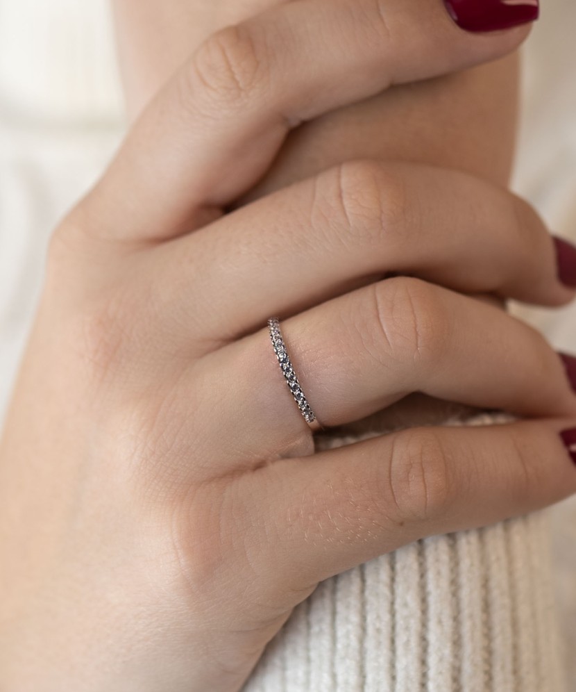 Baltā zelta gredzens ar cirkonijiem - Goldinga