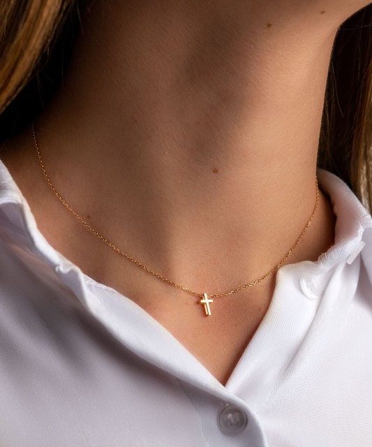 Zelta ķēdīte ar piekariņu "Krustiņš" - Goldinga