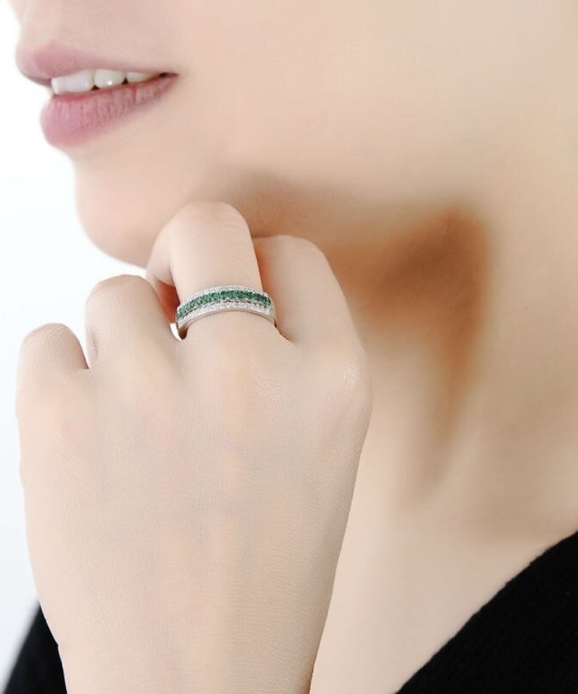 Sudraba gredzens ar cirkonijiemun špineļiem - Goldinga