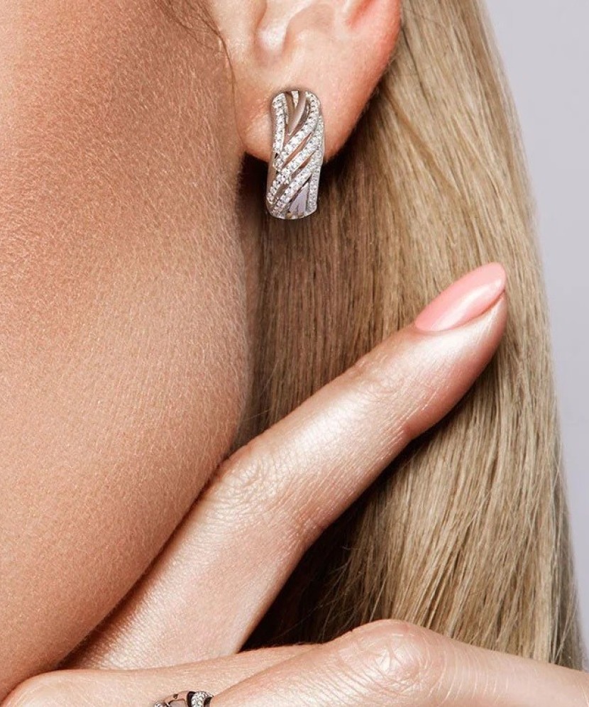 Sudraba auskari ar cirkonijiem - Goldinga