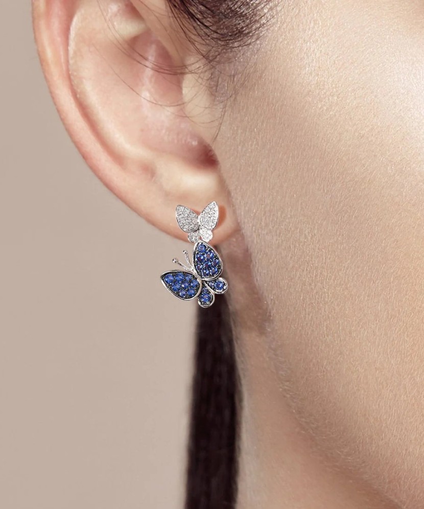 Sudraba auskari ar cirkoniem "Tauriņi" - Goldinga