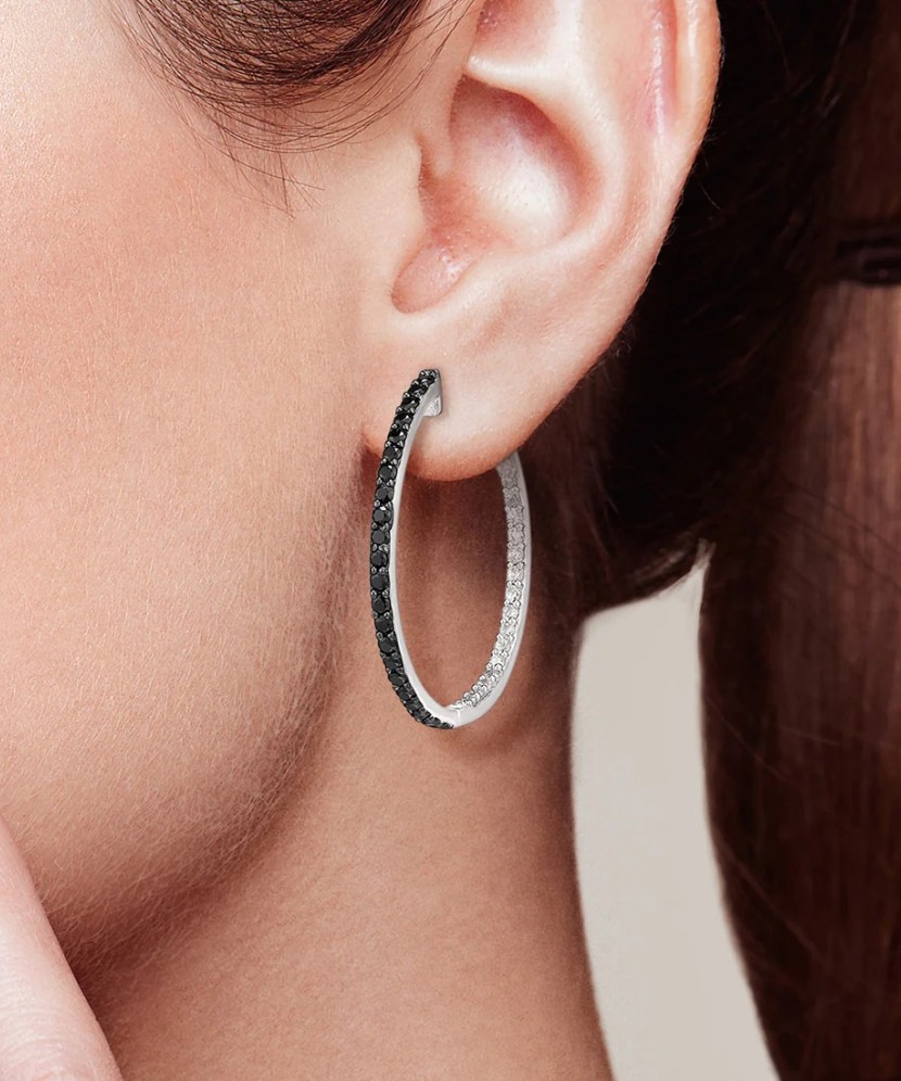 Серебряные серьги со шпинелями и цирконами