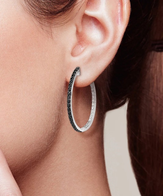 Sudraba auskari ar spineļiem un cirkoniem