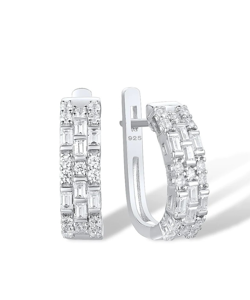 Серьги из серебра с цирконами