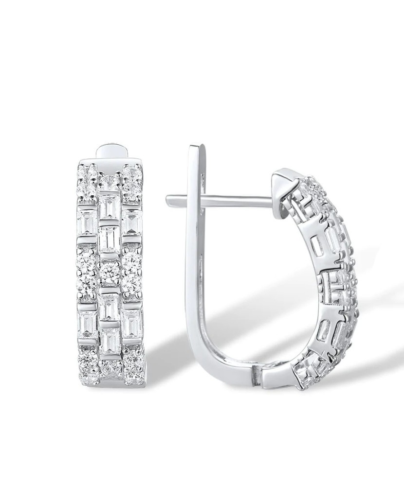 Серьги из серебра с цирконами