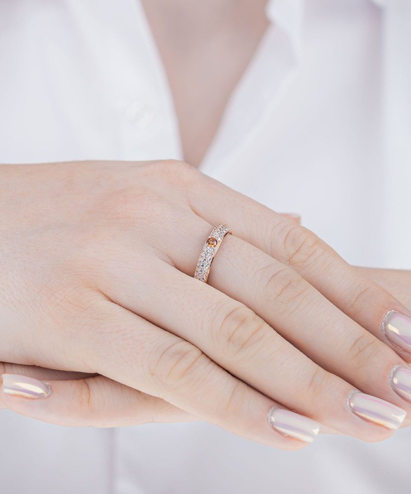 Apzeltīts sudraba gredzens ar cirkoniem