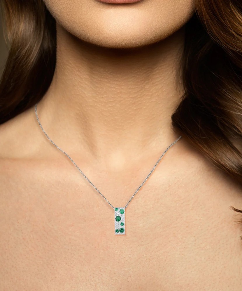 Подвеска из серебра со шпинелями и фианитами