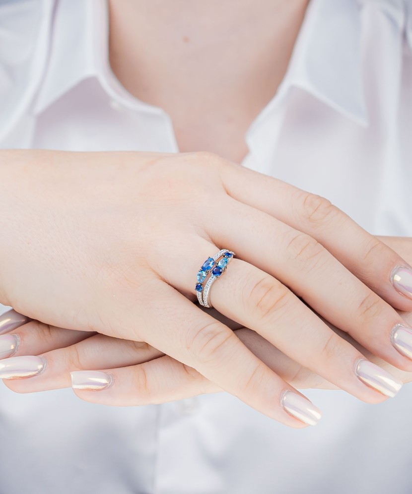 sudraba gredzens ar cirkoniem - Goldinga