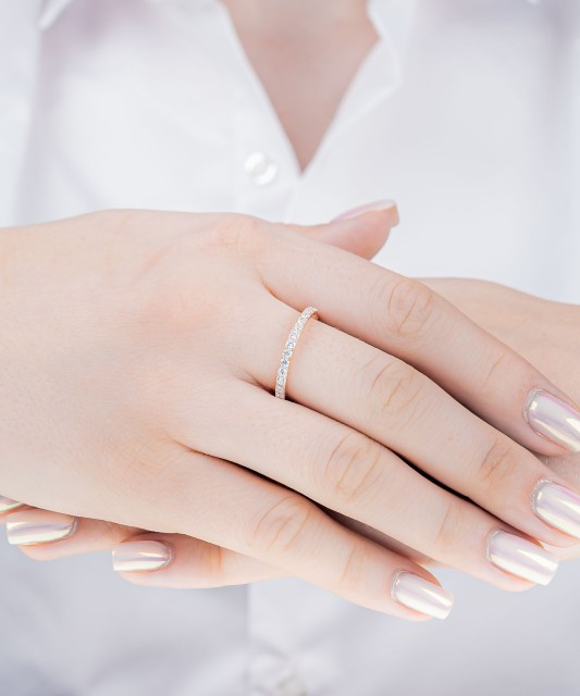 Apzeltīts sudraba gredzens ar cirkoniem - Goldinga