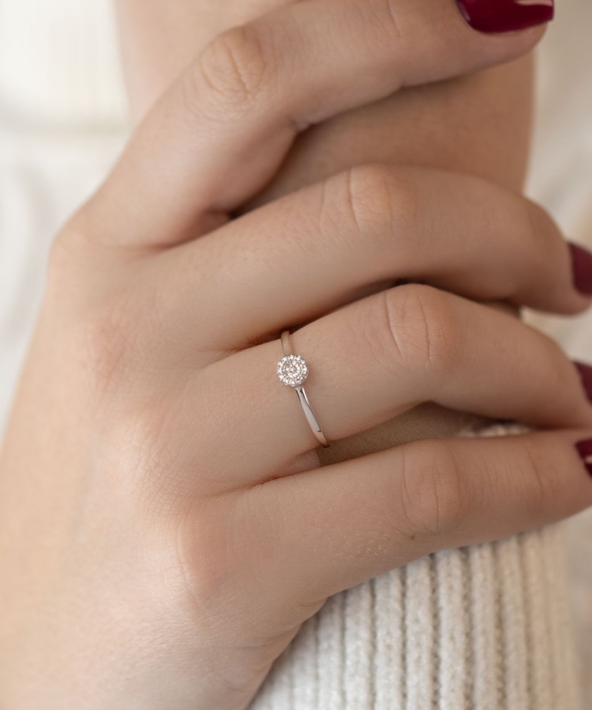 Baltā zelta gredzens ar dimantiem - Goldinga