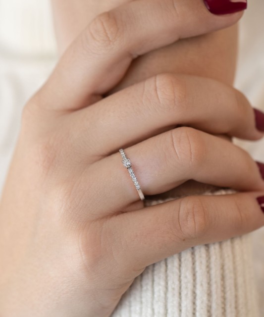 Baltā zelta gredzens ar briljantiem - Goldinga