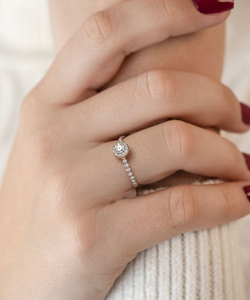 Baltā zelta gredzens ar briljantiem (0.45ct) - Goldinga